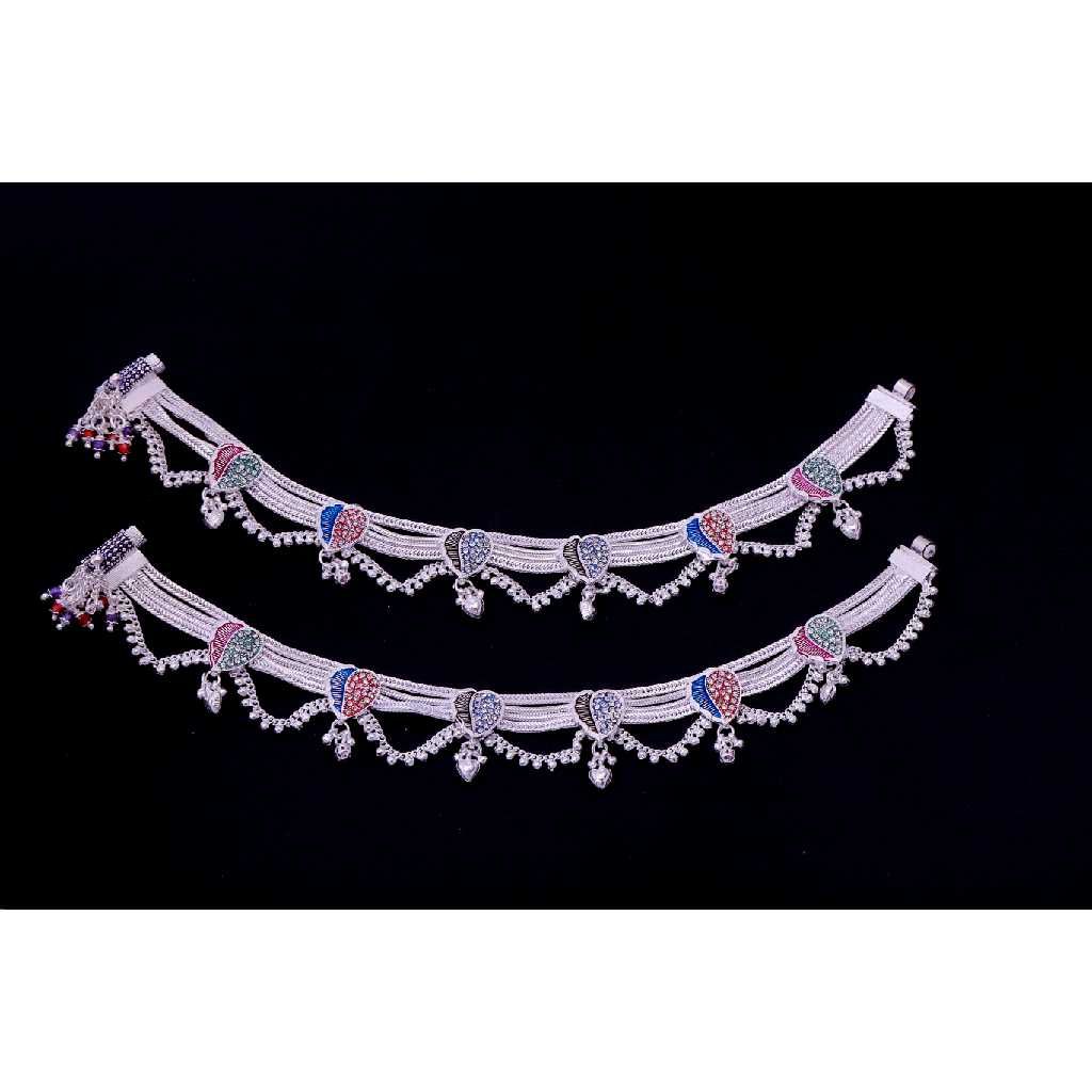 Jhumar Style Silver Ladies Payal
