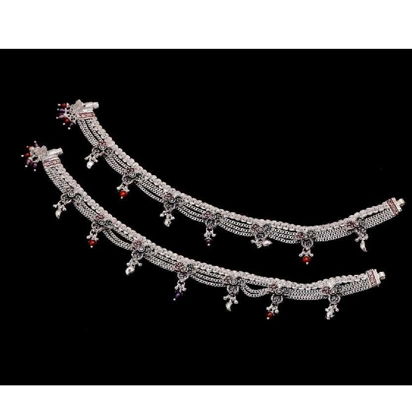Fancy Flower Charm Sterling Silver Anklet For Women