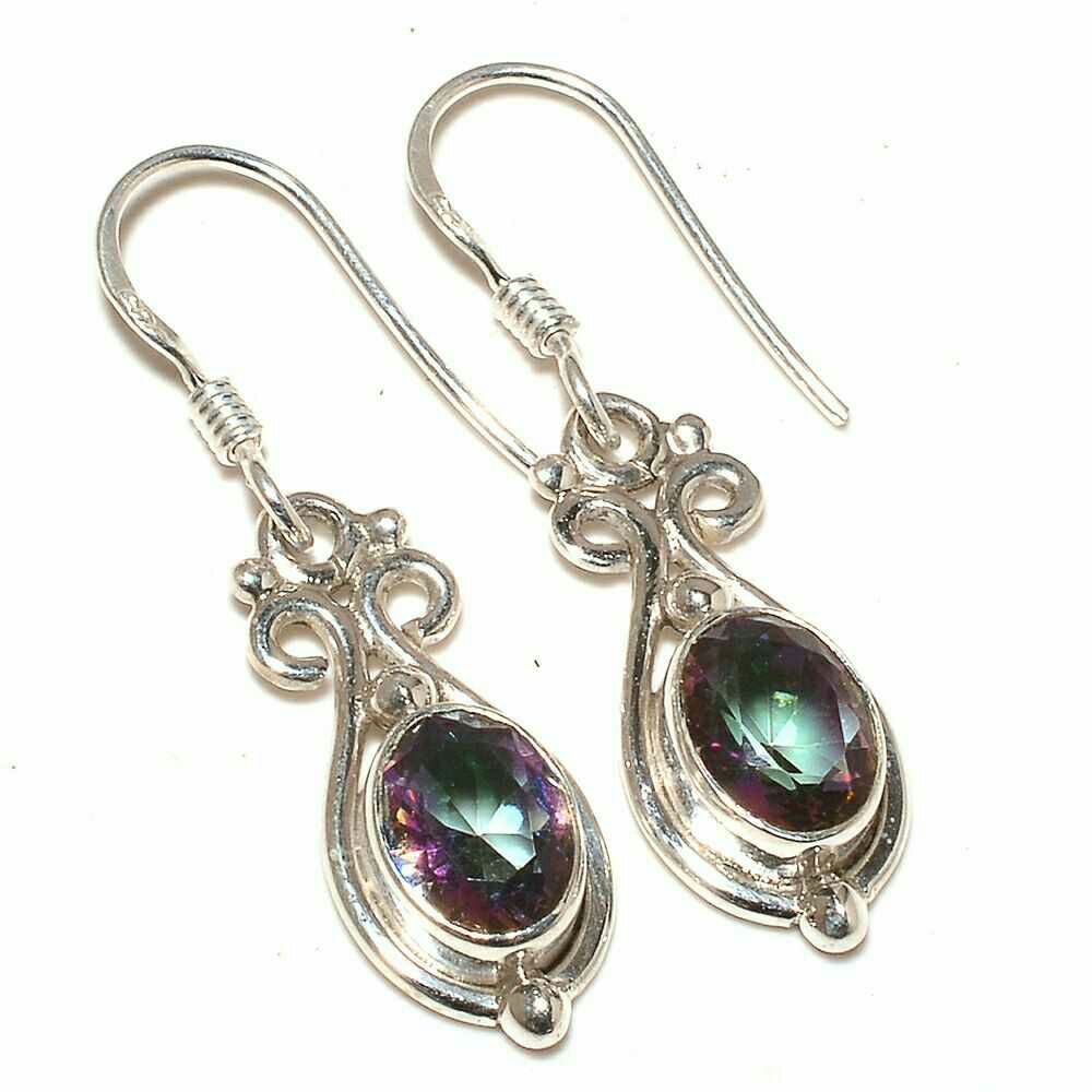 925 Fancy Silver Earring With Colored Diamond