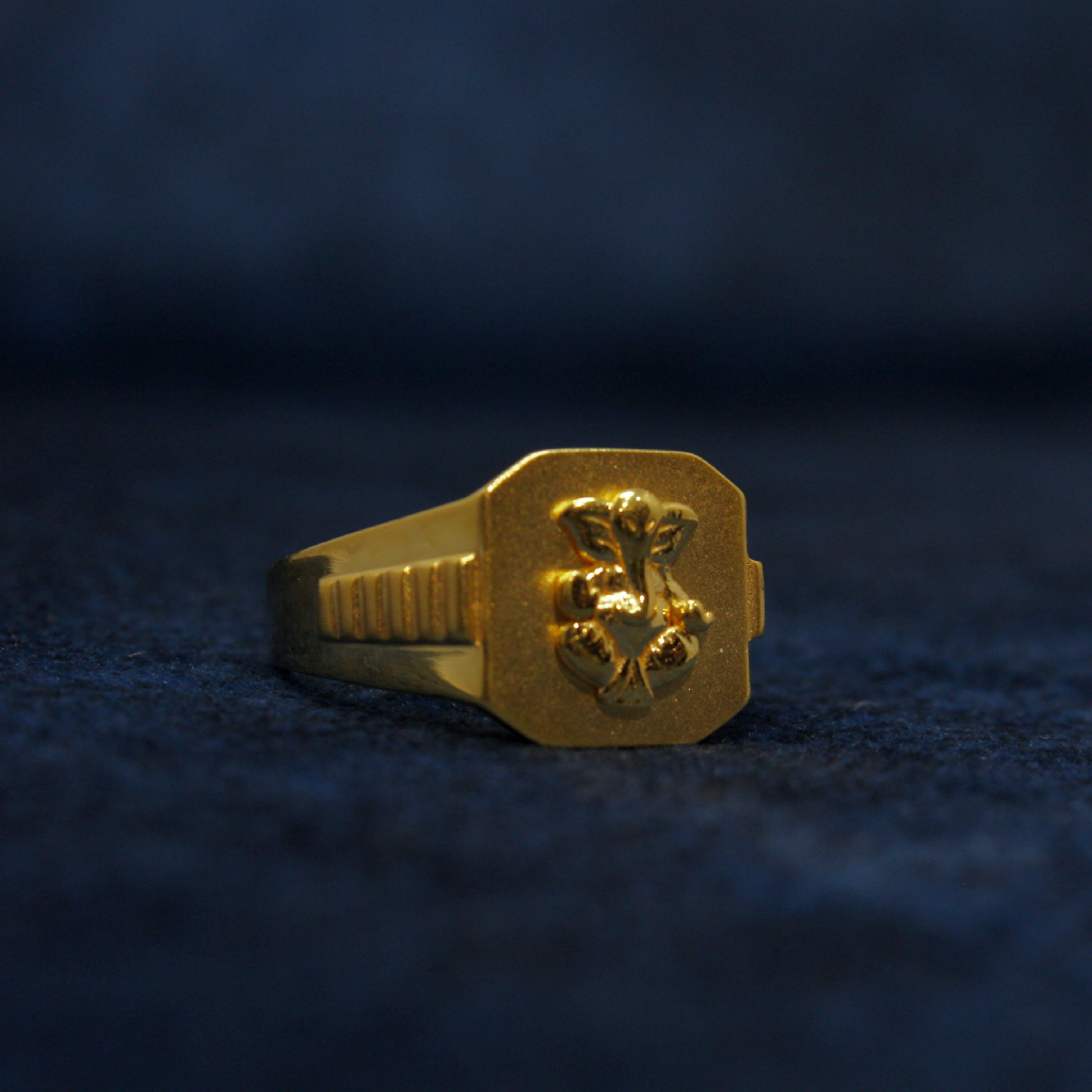 22KT Hallmarked Ganeshji Ring For Men