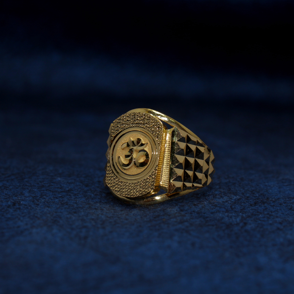 22KT Hallmarked Om Ring For Men