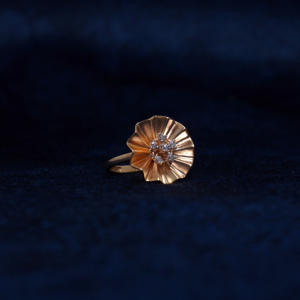 18KT Hallmarked Classic Rosegold Ladies Ring