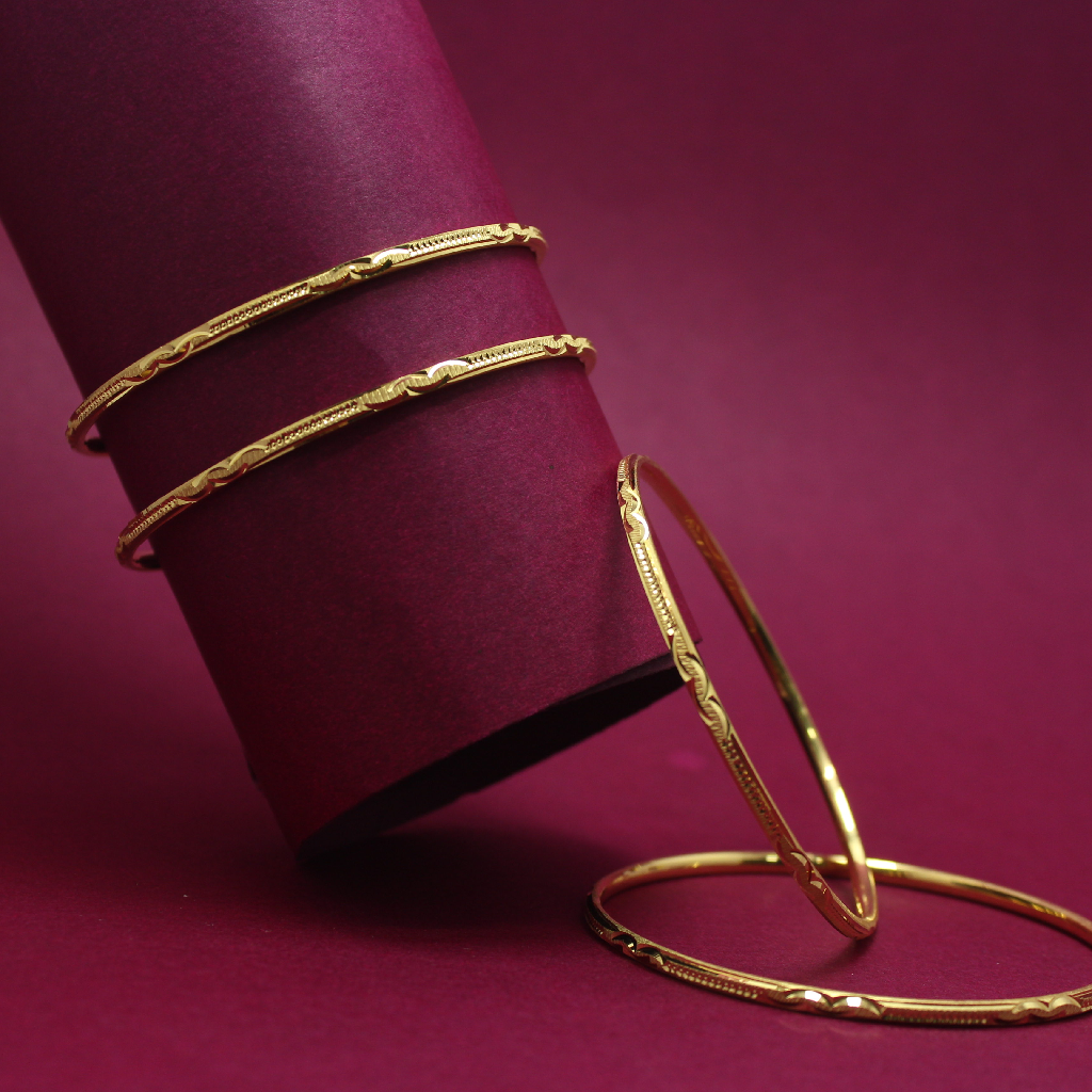 916 Hallmarked Fancy Lightweight Bangles