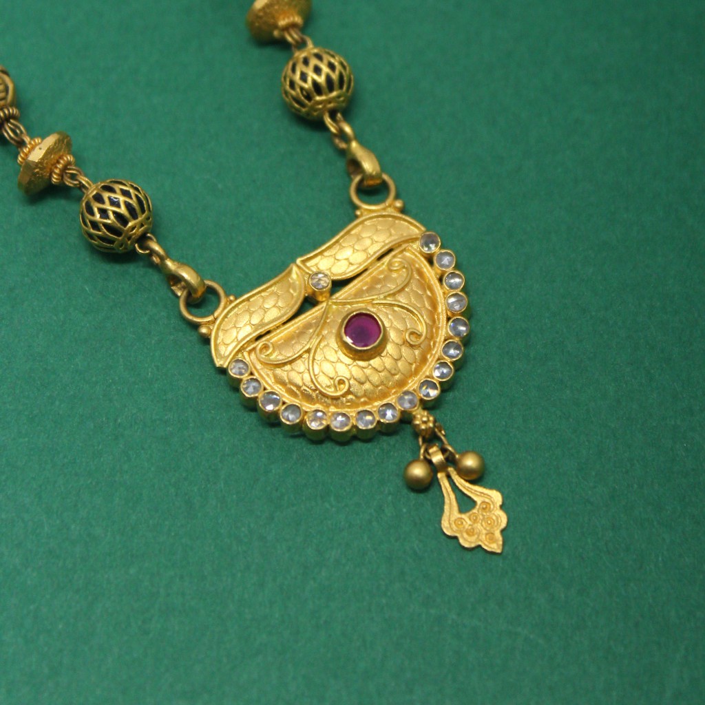 916 Hallmarked Antique Look Mangalsutra - Image 2