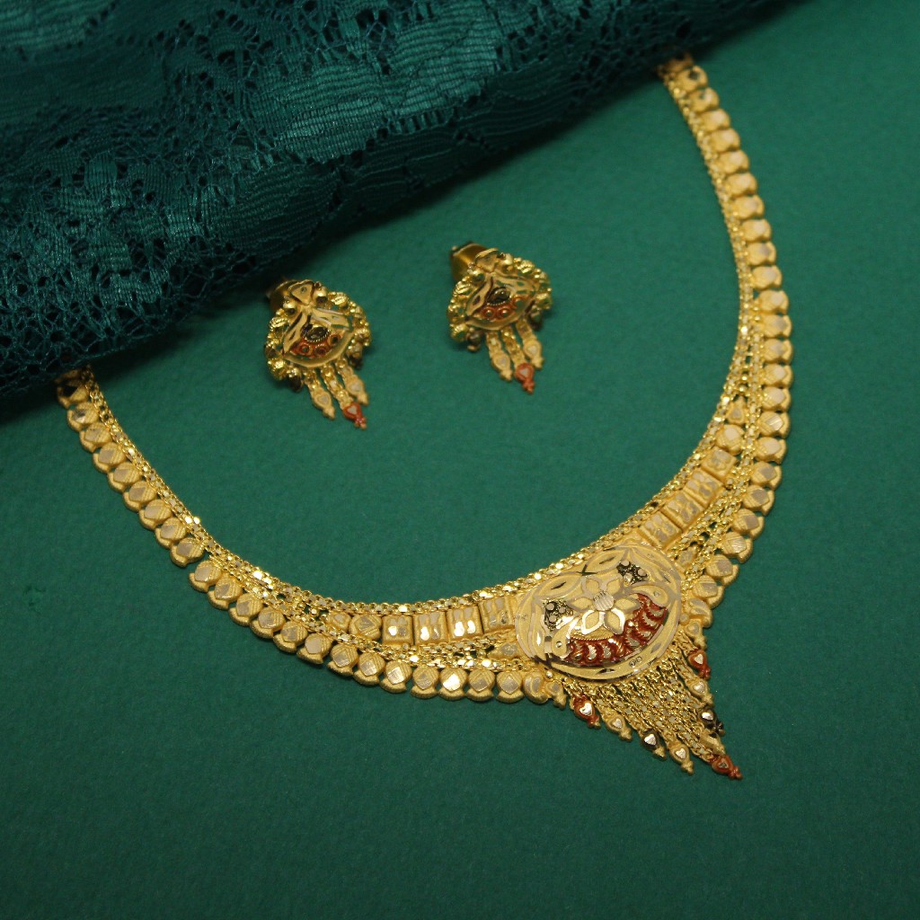 22kt hallmarked necklace with earrings