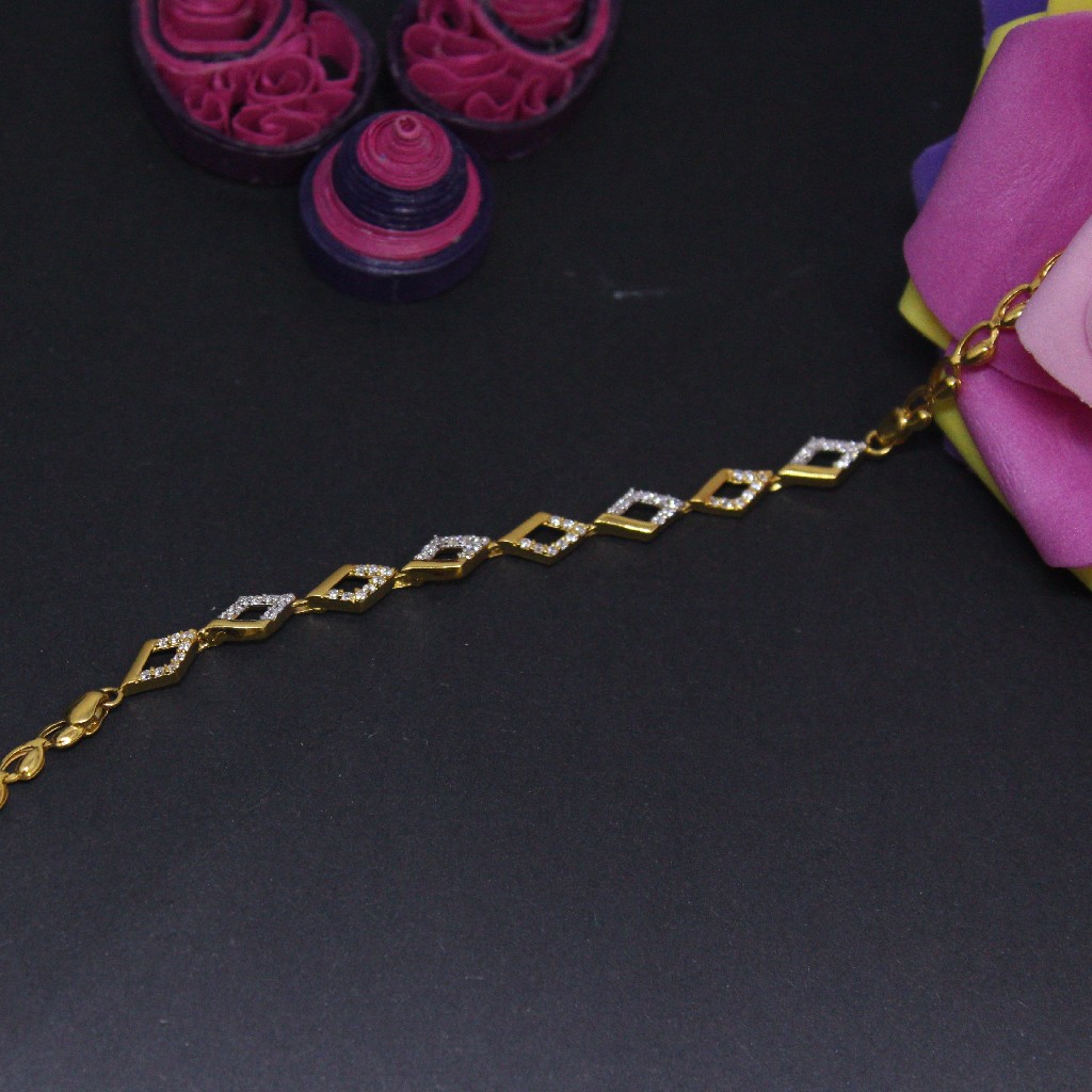 22K Hallmarked Classic Diamond Bracelet For women