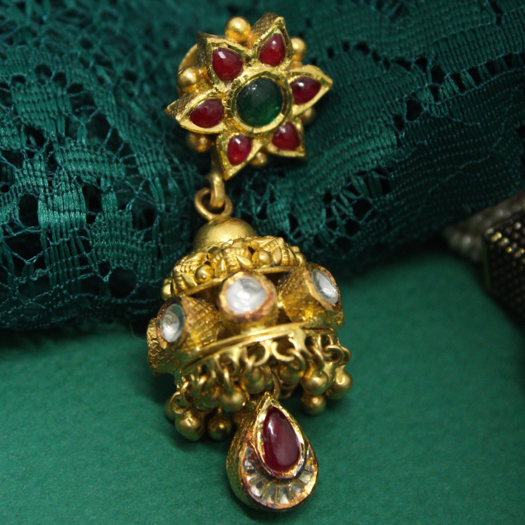 916 hallmarked jaisalmeri necklace with earrings - Image 3