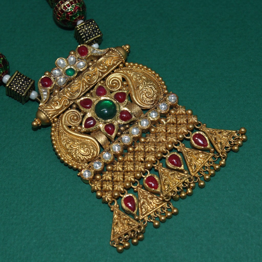 916 hallmarked jaisalmeri necklace with earrings - Image 2