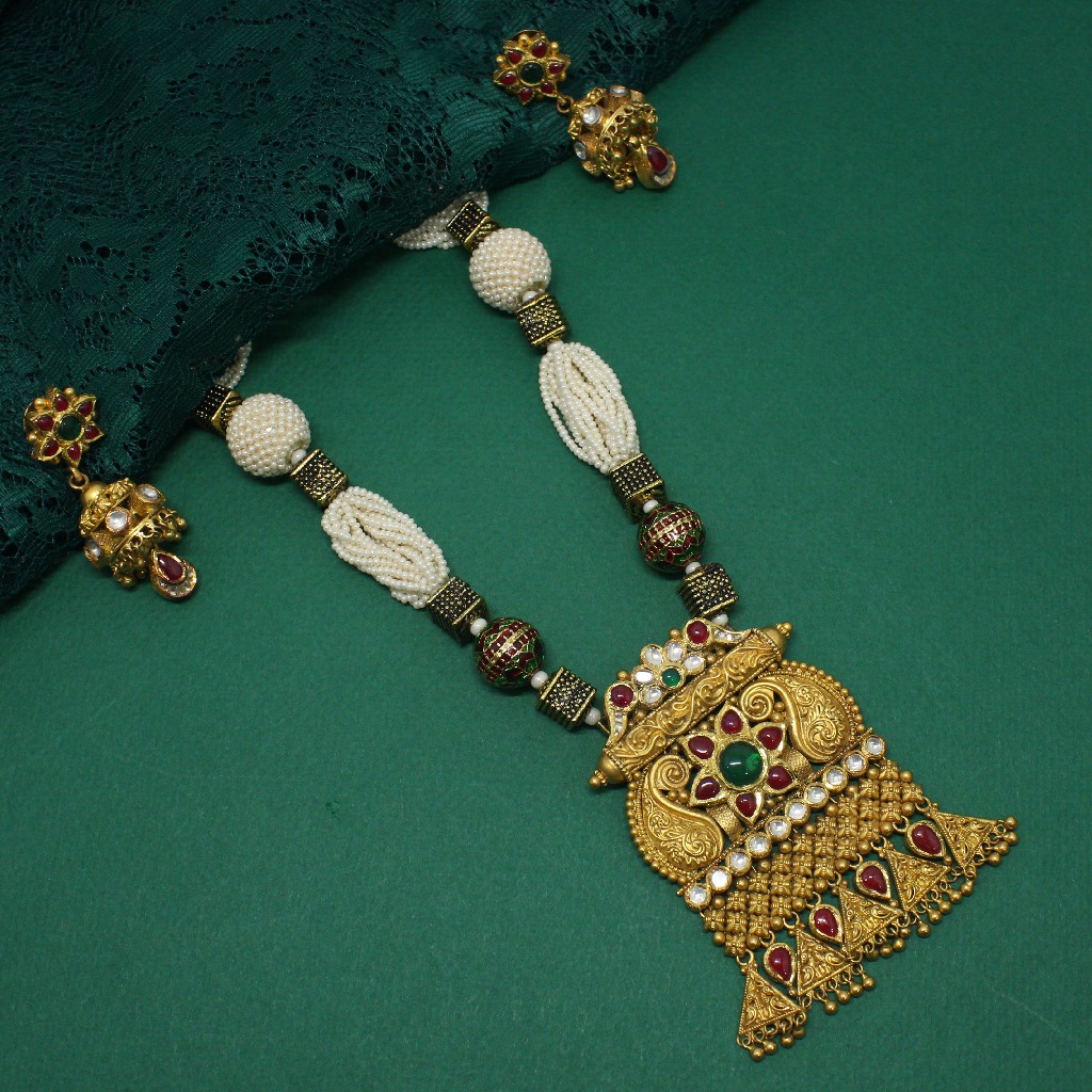916 hallmarked jaisalmeri necklace with earrings