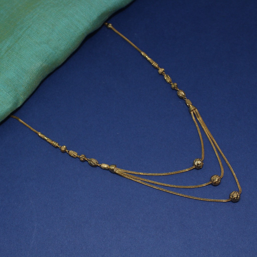 22K Hallmarked 3 Line Attractive Chain