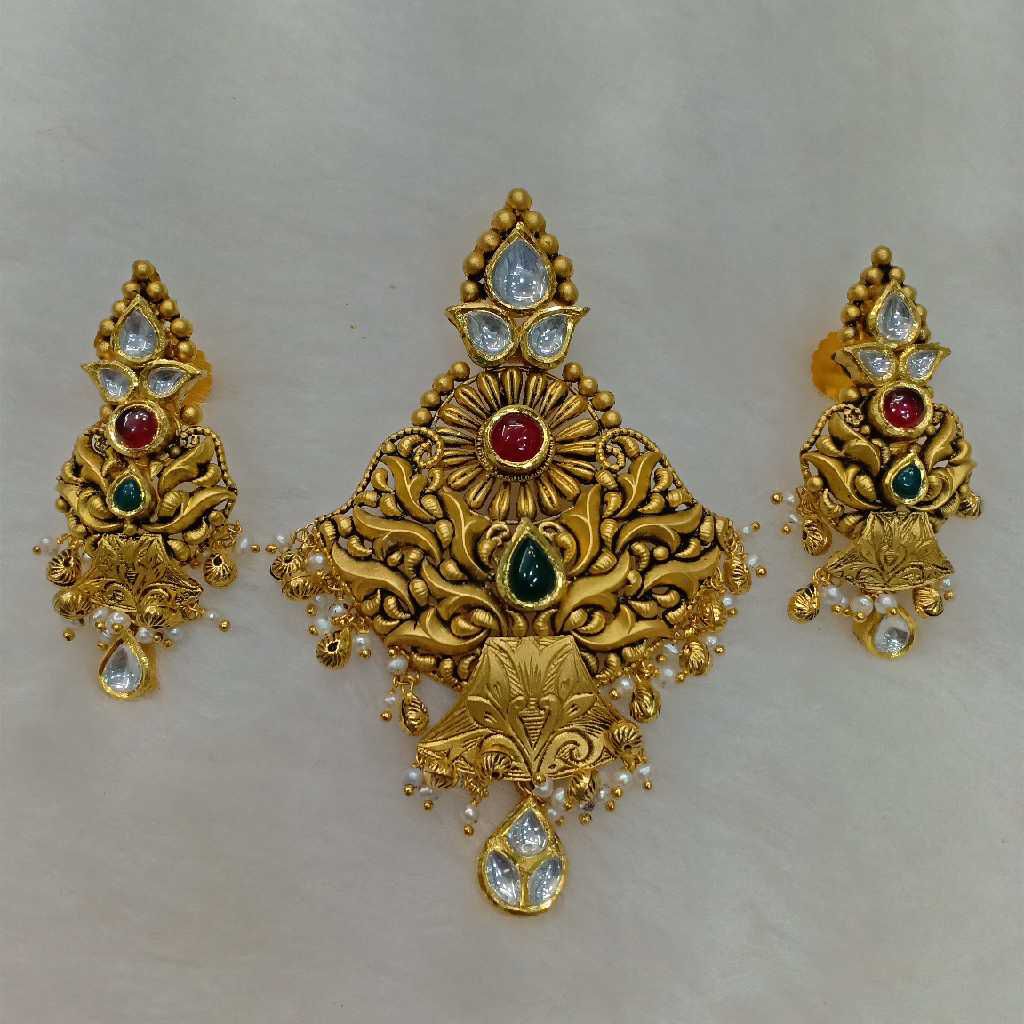 916 Gold Antique Pendant Set Aps-008
