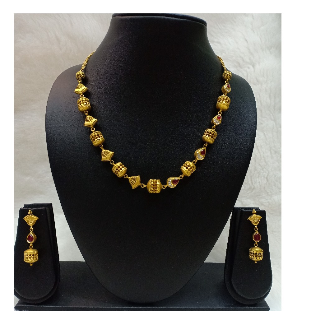 916 Gold Red Stone Wedding Jadtar Mala