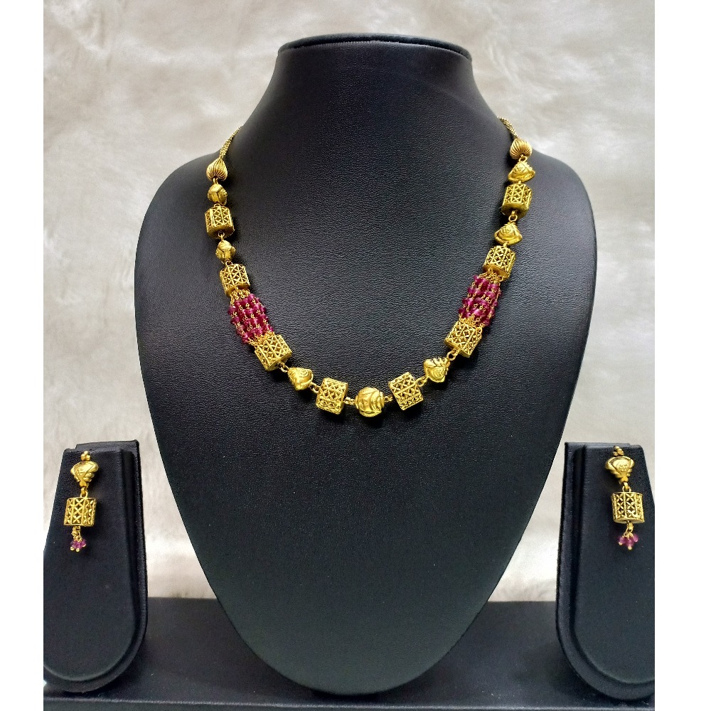 916 gold antique red Pearl mala