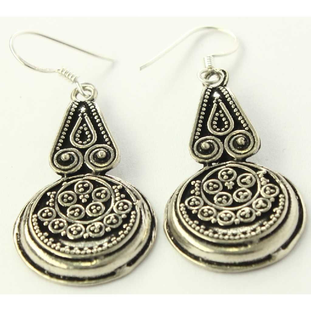 925 Oxidise silver earring