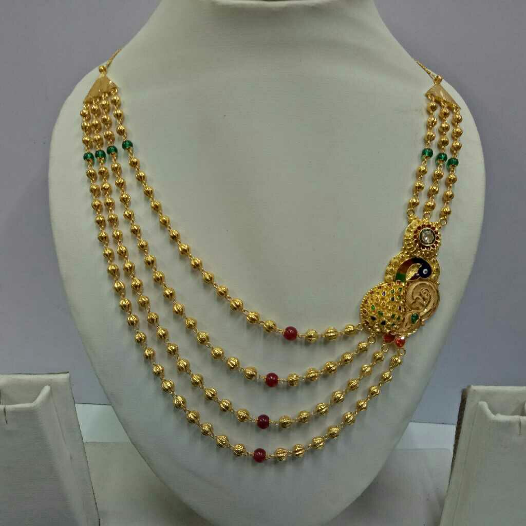 22kt gold peacock design brooch mala - Image 3