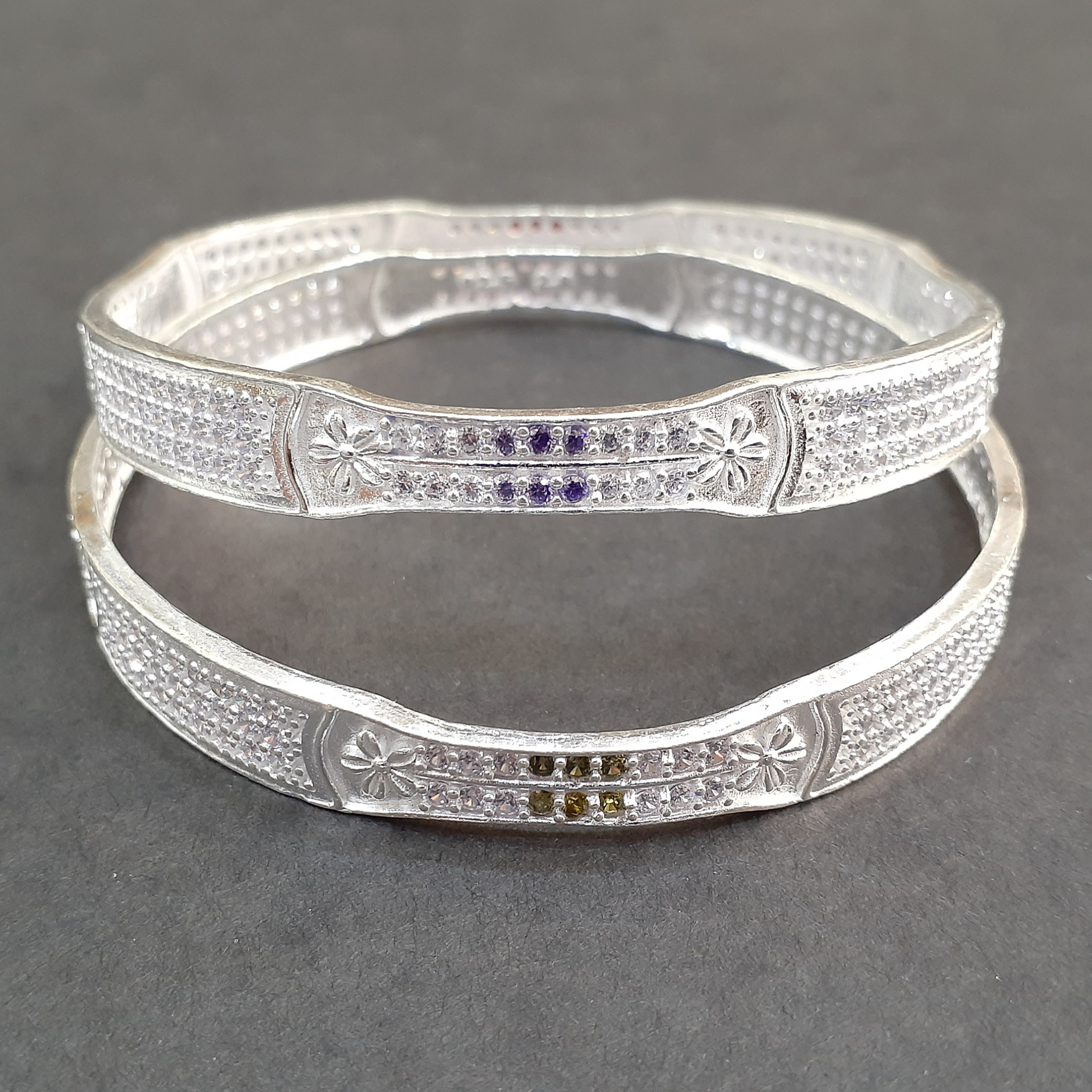 925 Light weight fancy micro silver bangle