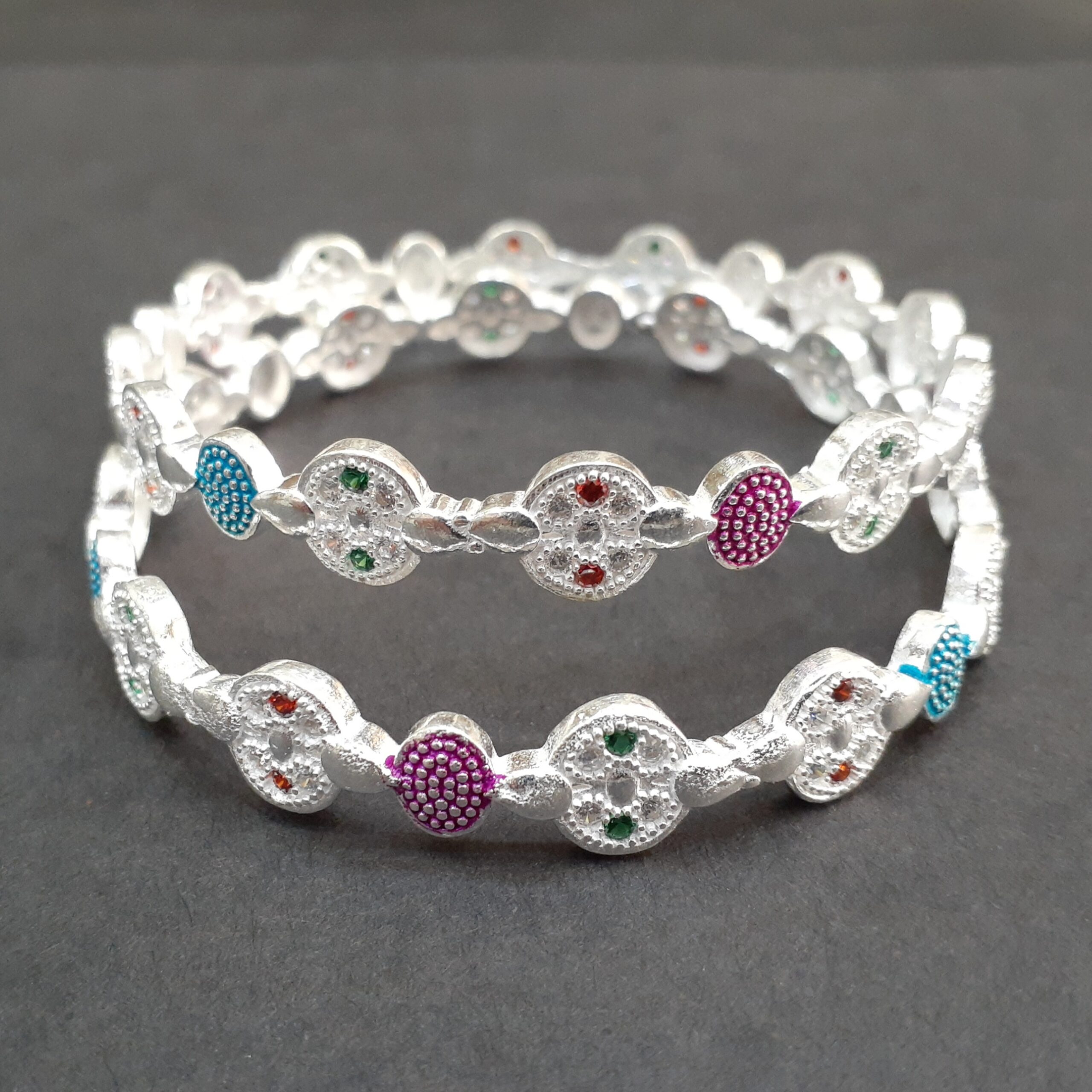 925 micro fancy silver bangles