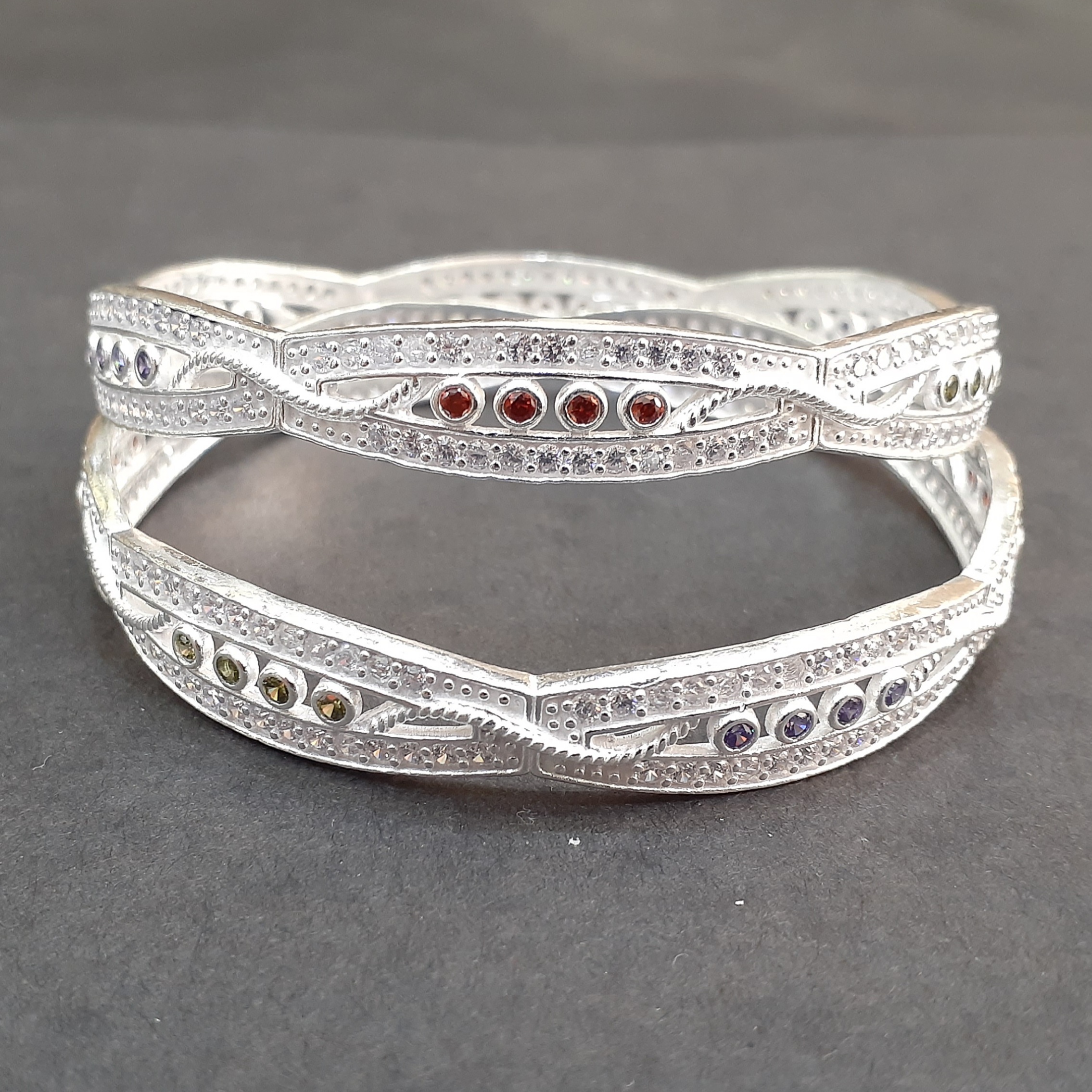 Fancy 925 micro silver bangles