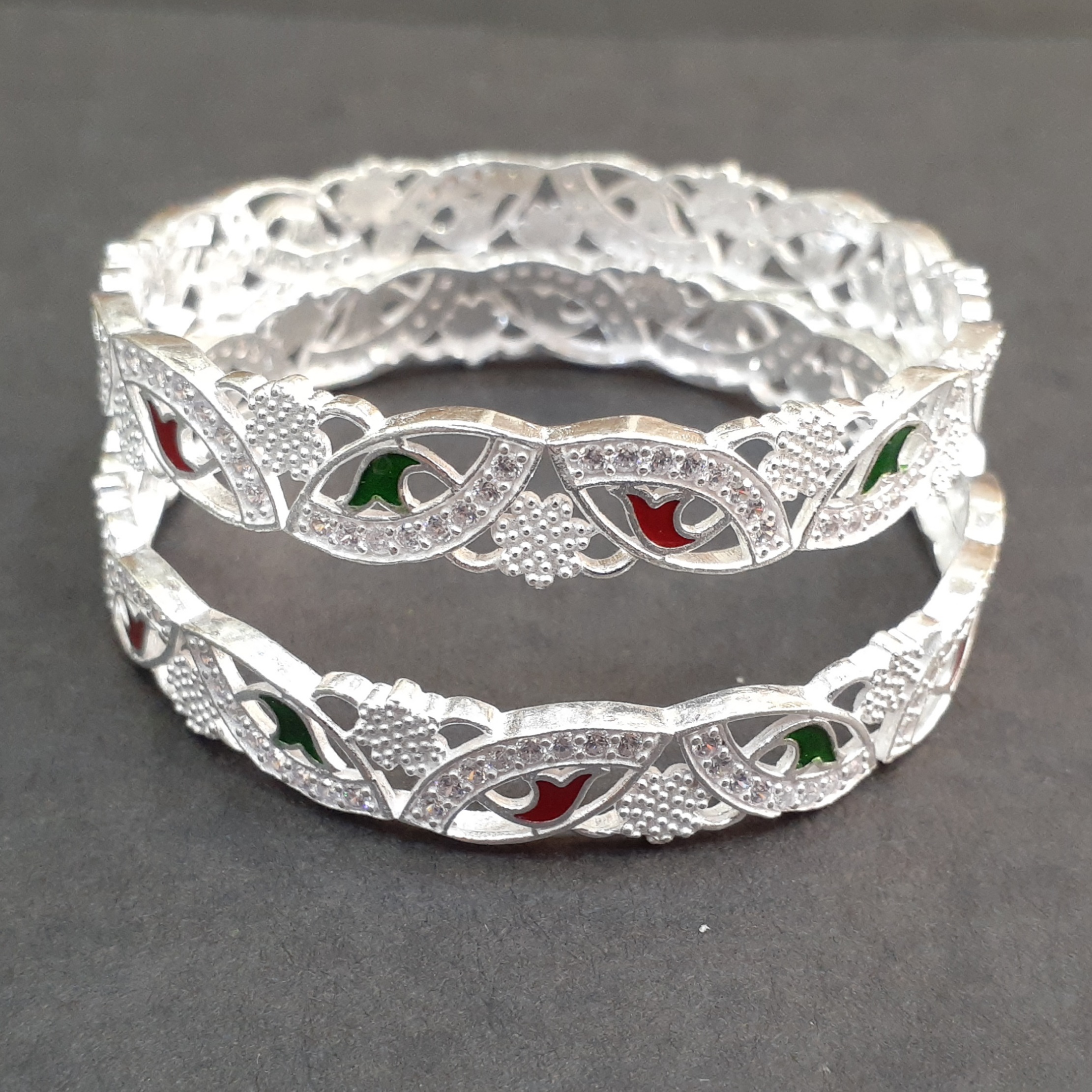 925 fancy micro stone light weight silver patla