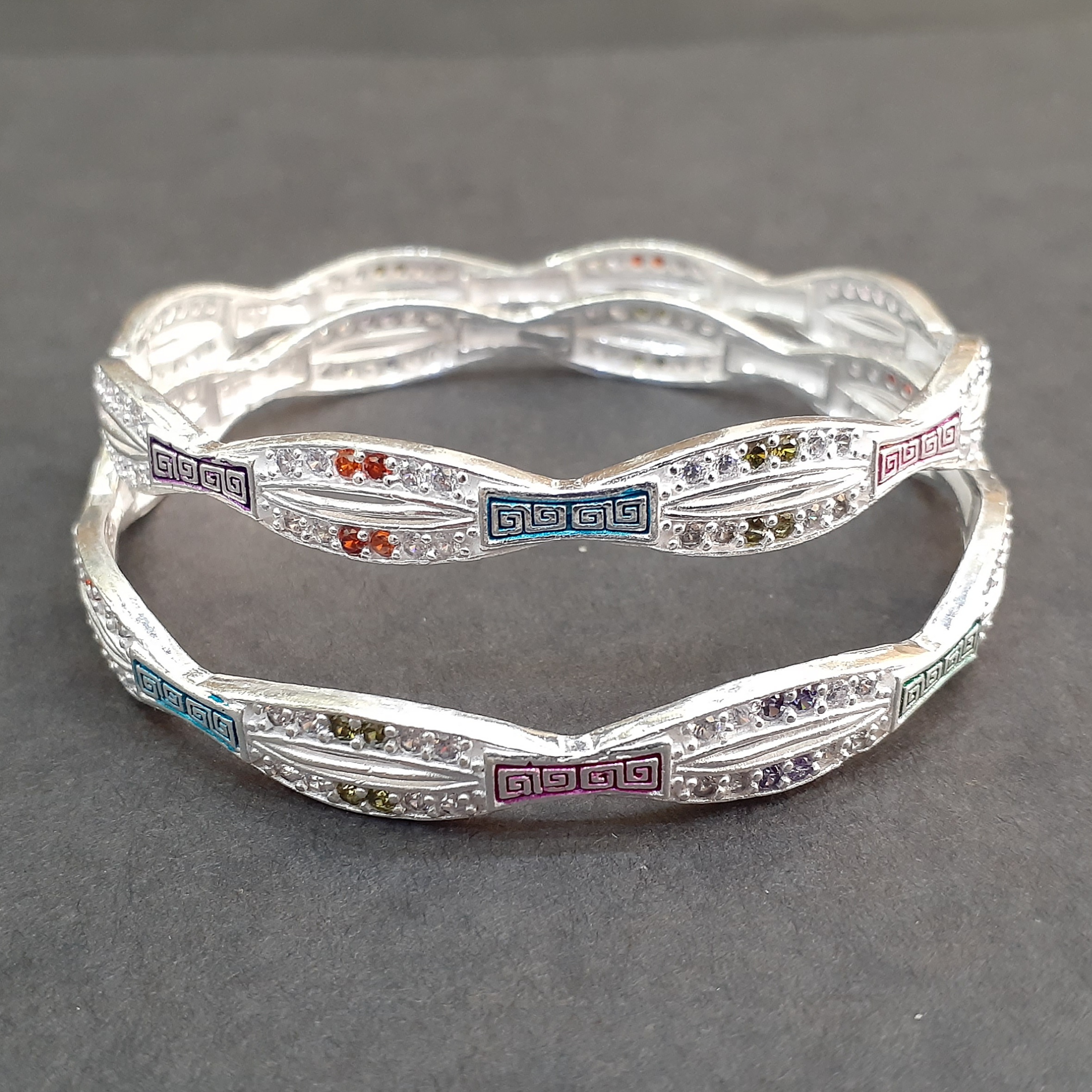 Sterling micro stone Silver bangles 925