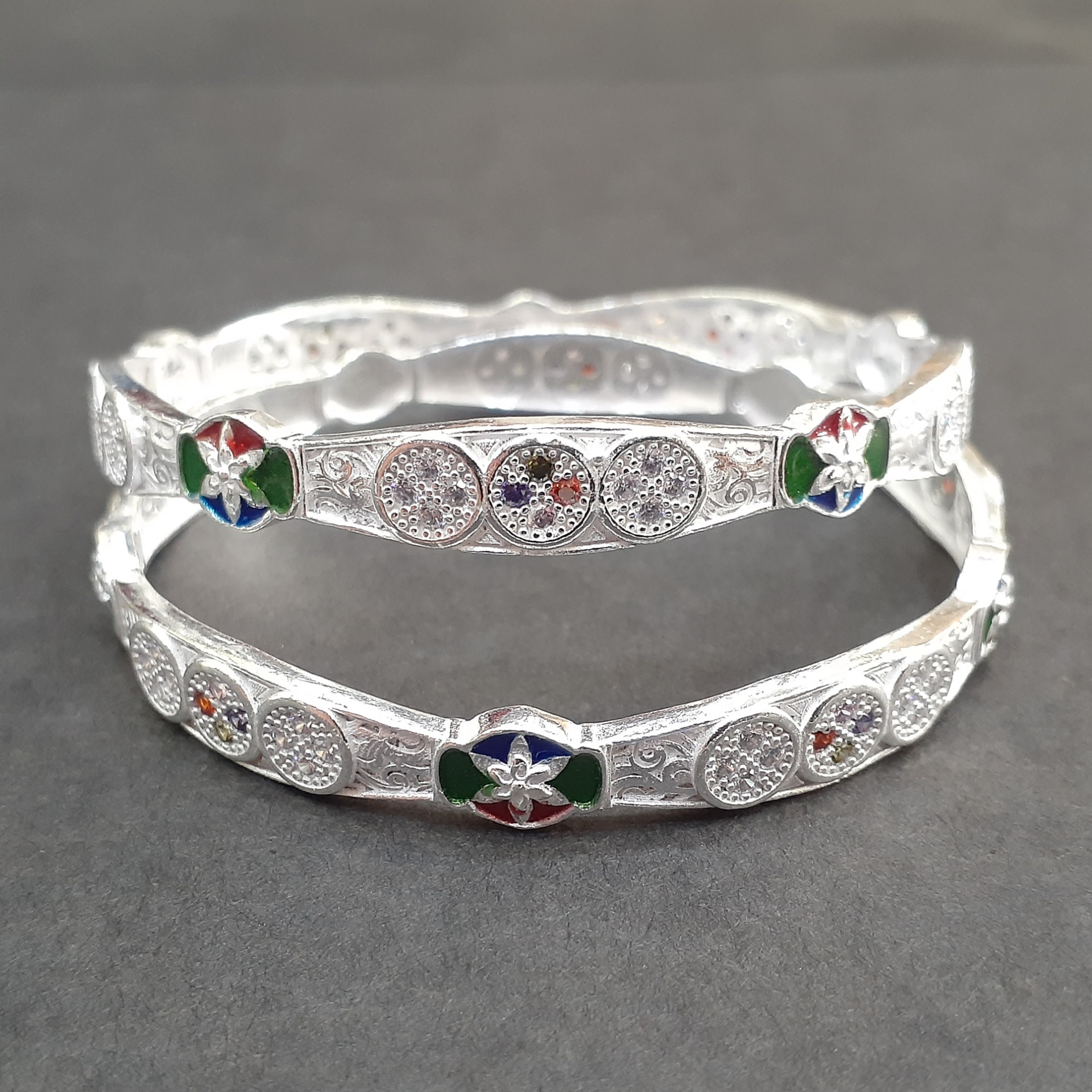 925 micro Silver bangles for ladies
