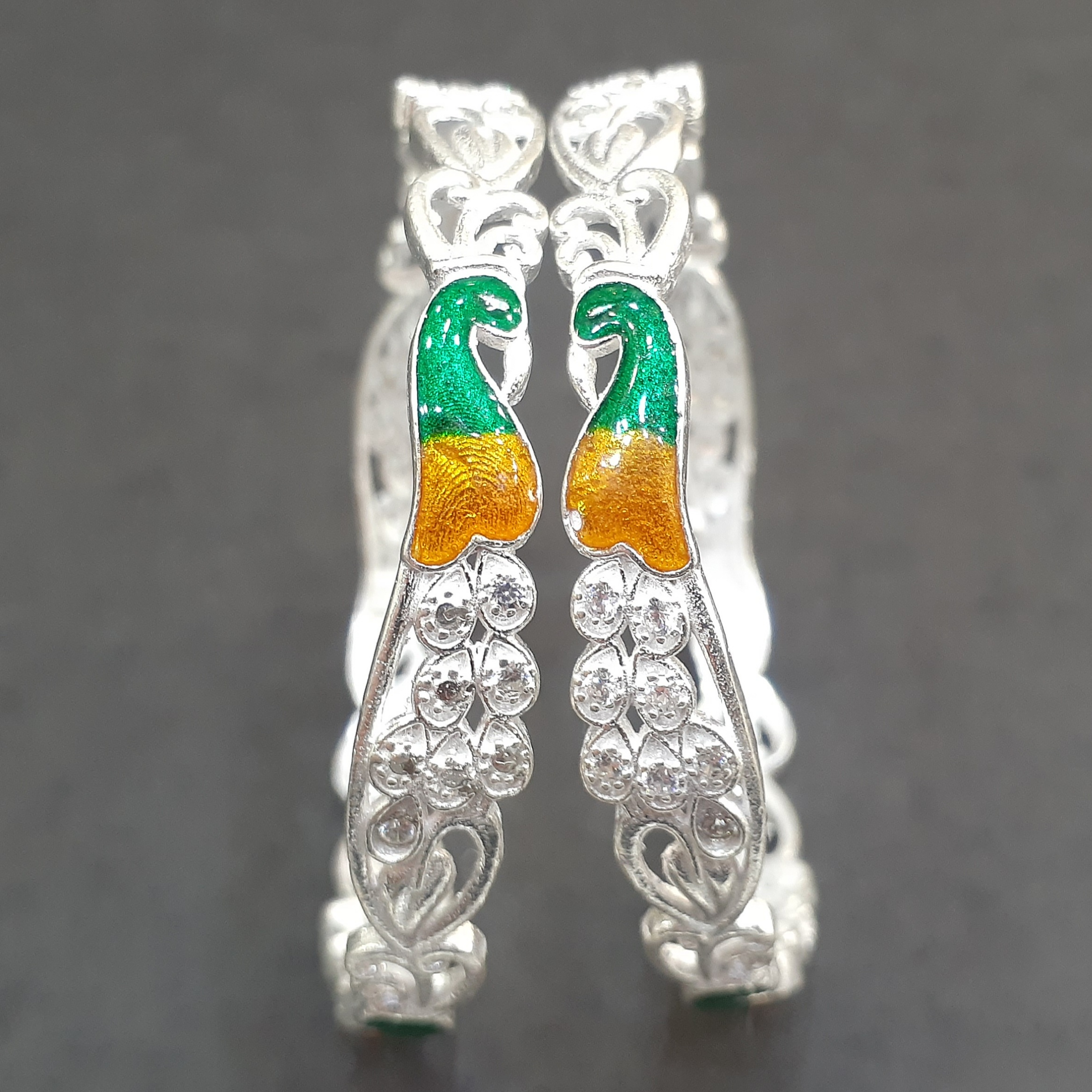 925 Micro peacock Silver bangle