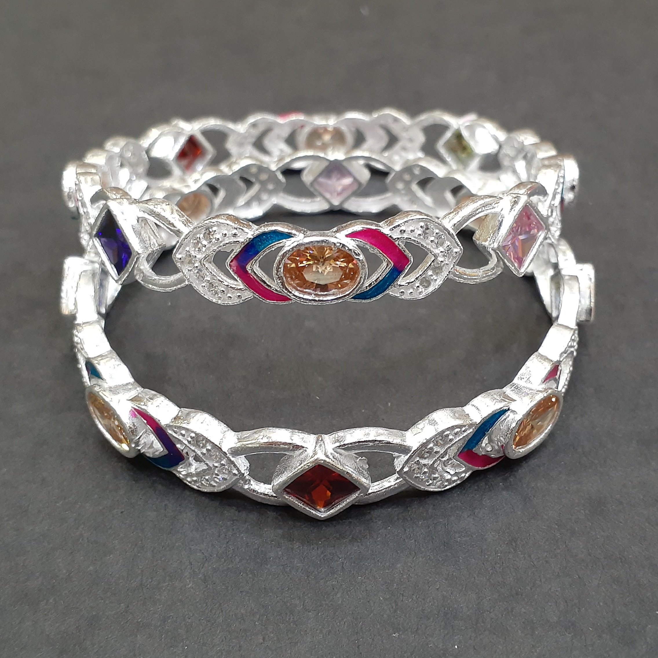 925 silver colourful chudi
