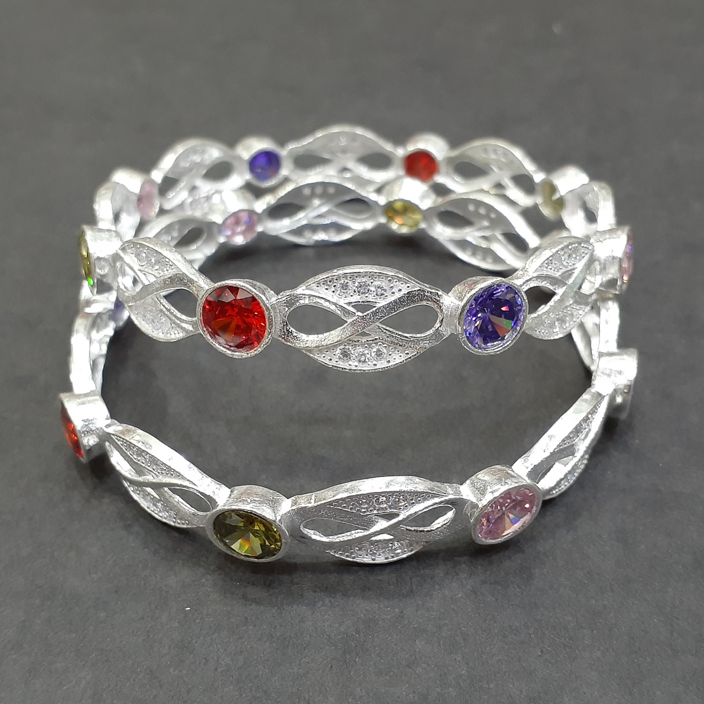 Vacuum silver bangle 925