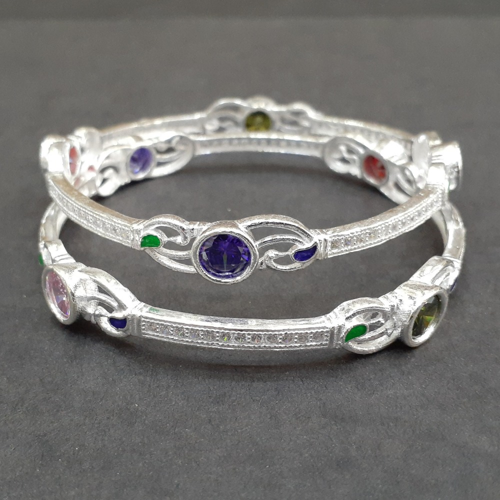 925 silver blue  stone bangles