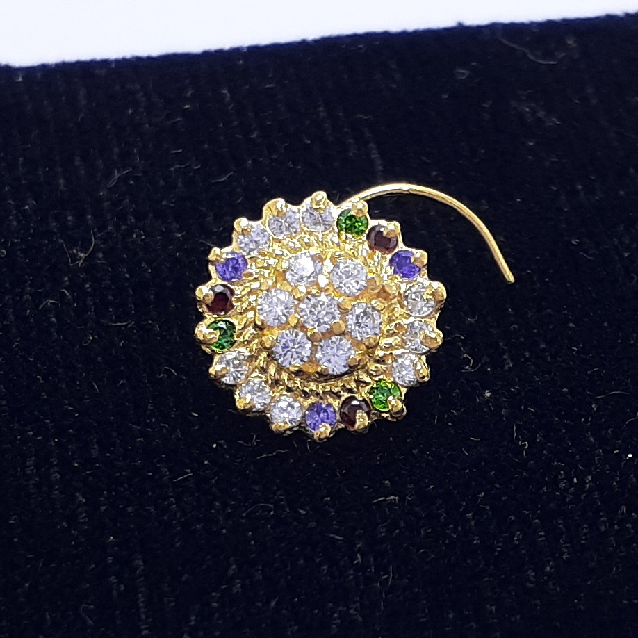 Gold Fancy Round Nosepin