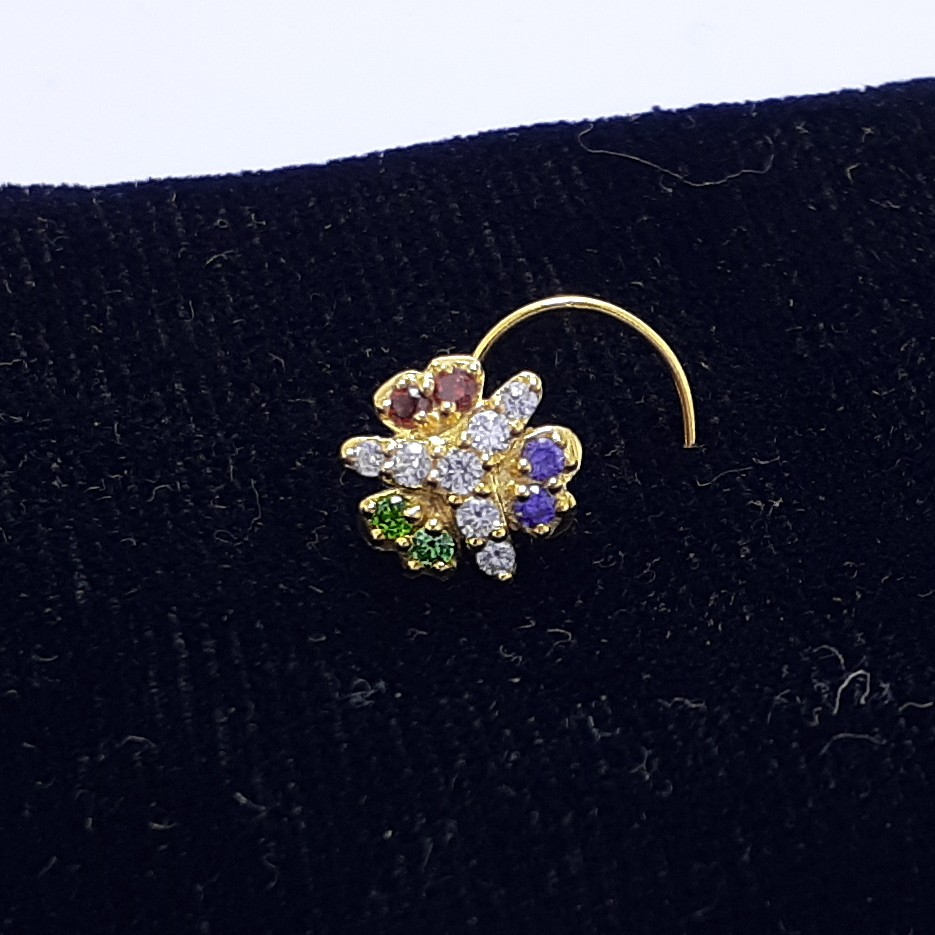 Gold Multi colour Nosepin