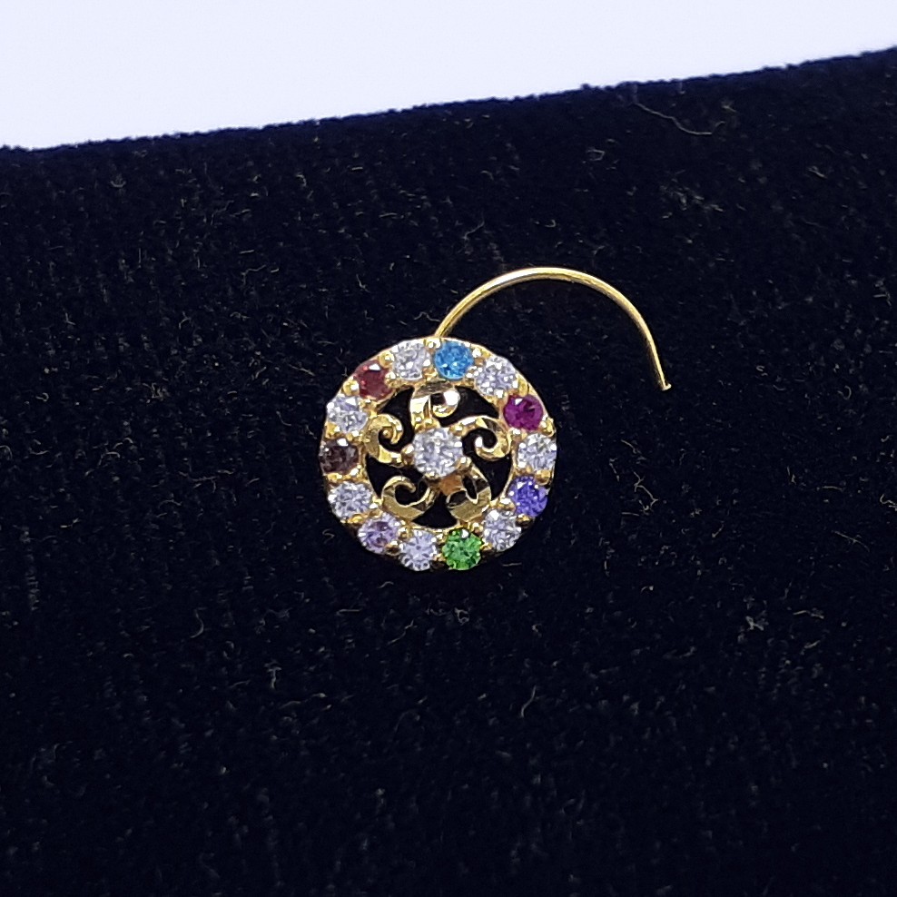 Gold Round Fancy Nosepin