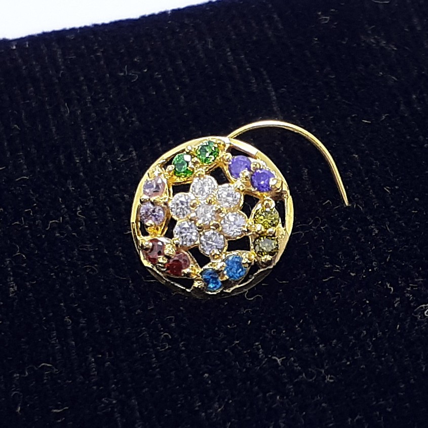 Gold Fancy Multi colour Nosepin