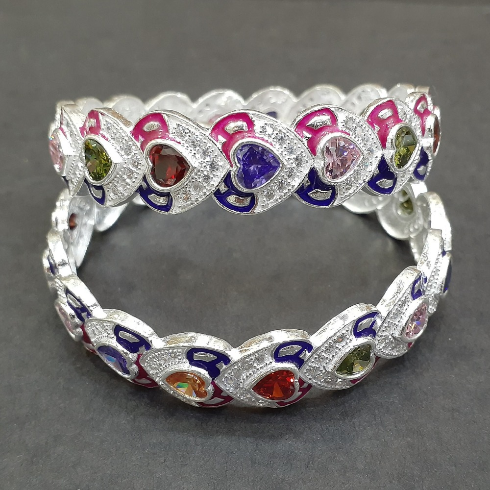Silver Meena Kari bangle - Image 4