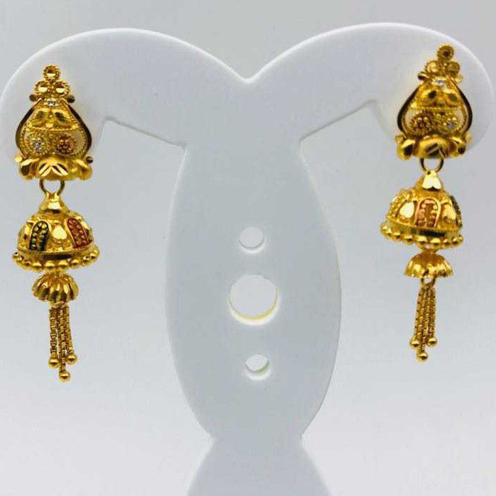 22k/916 Stylish Gold Jhumka Style Bali