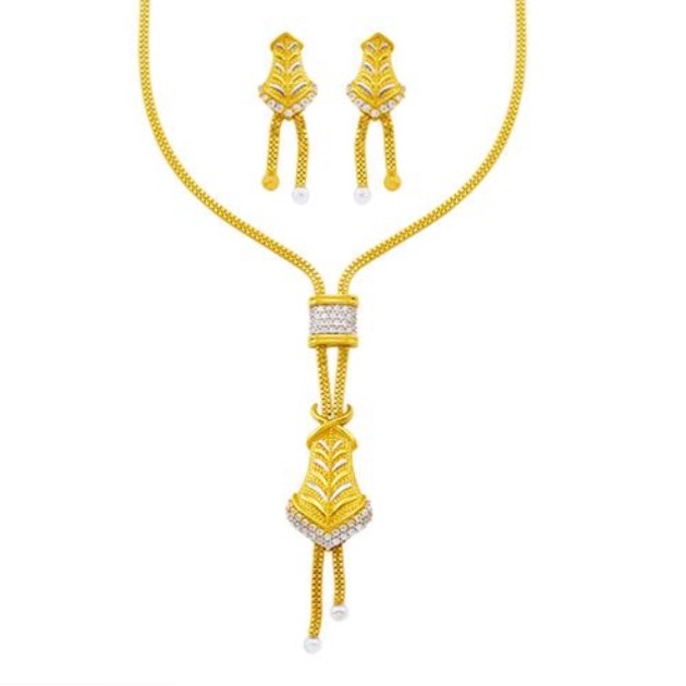 916 Gold CZ Fancy Necklace Set SO-N004