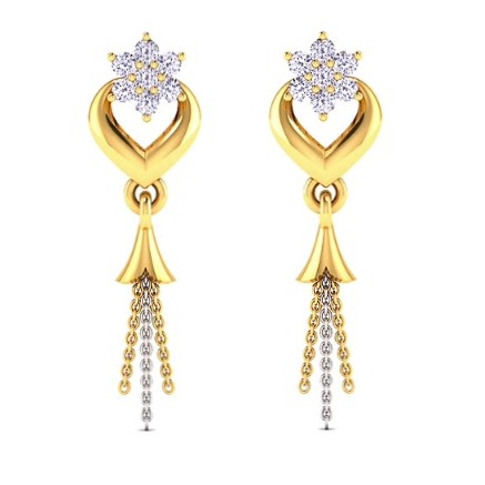 916 Gold CZ Fancy Latkan Earring SO-E004