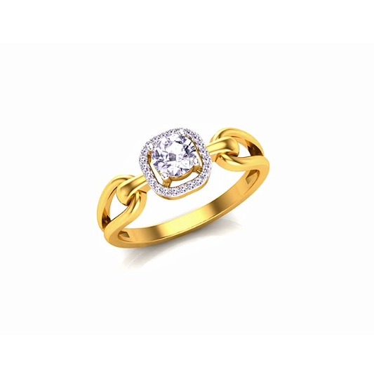 22KT Gold CZ Classic Ladies Ring SO-LR007