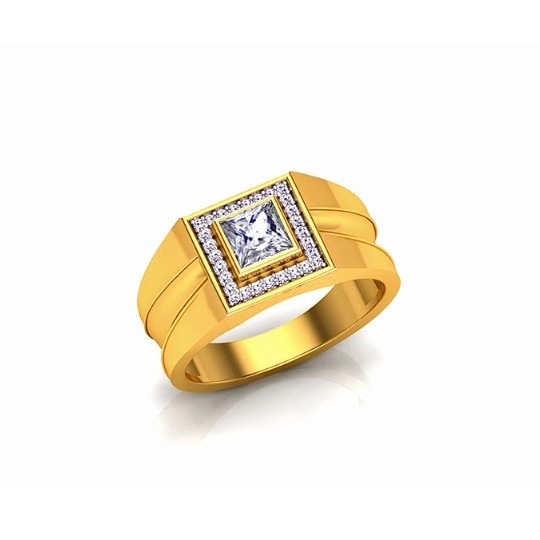 916 Gold CZ Designer Gents Ring SO-GR003