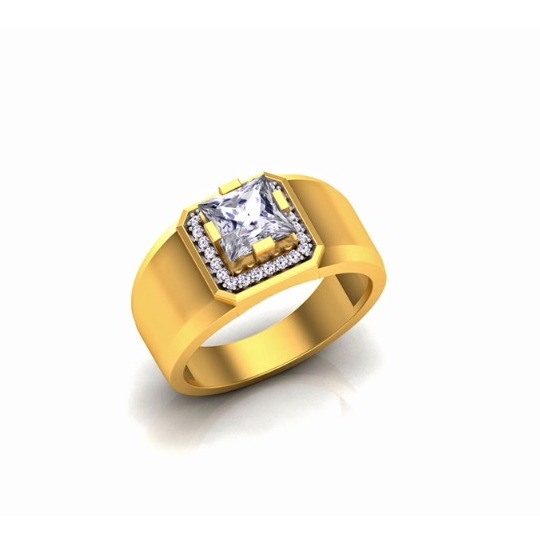 22KT Gold CZ Gents Ring SO-GR002