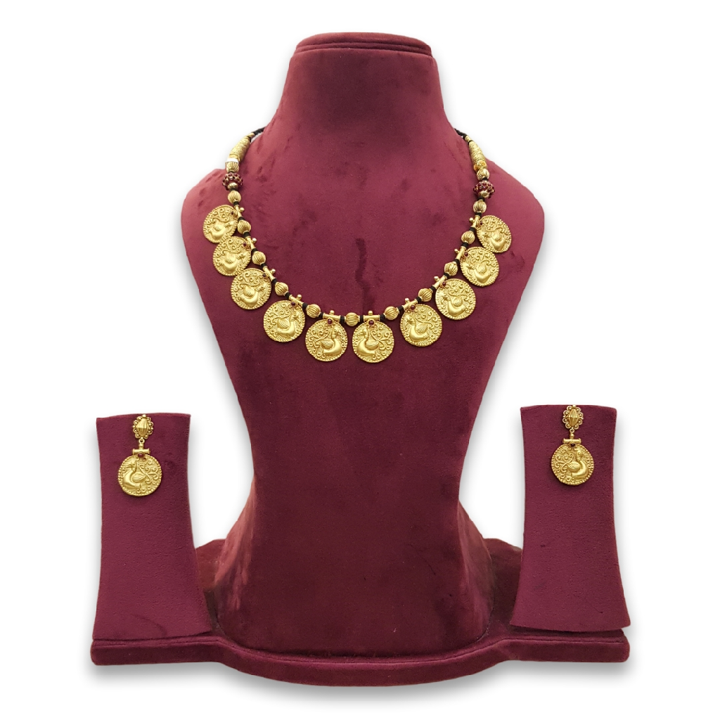 916 Gold Coin Design Necklace Set