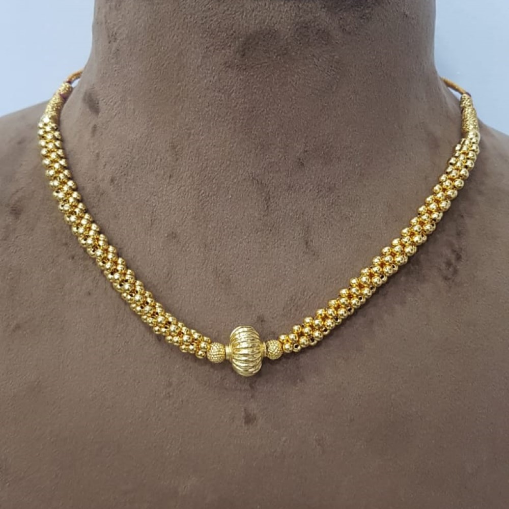 22k Gold Plain Necklace SJJGN34
