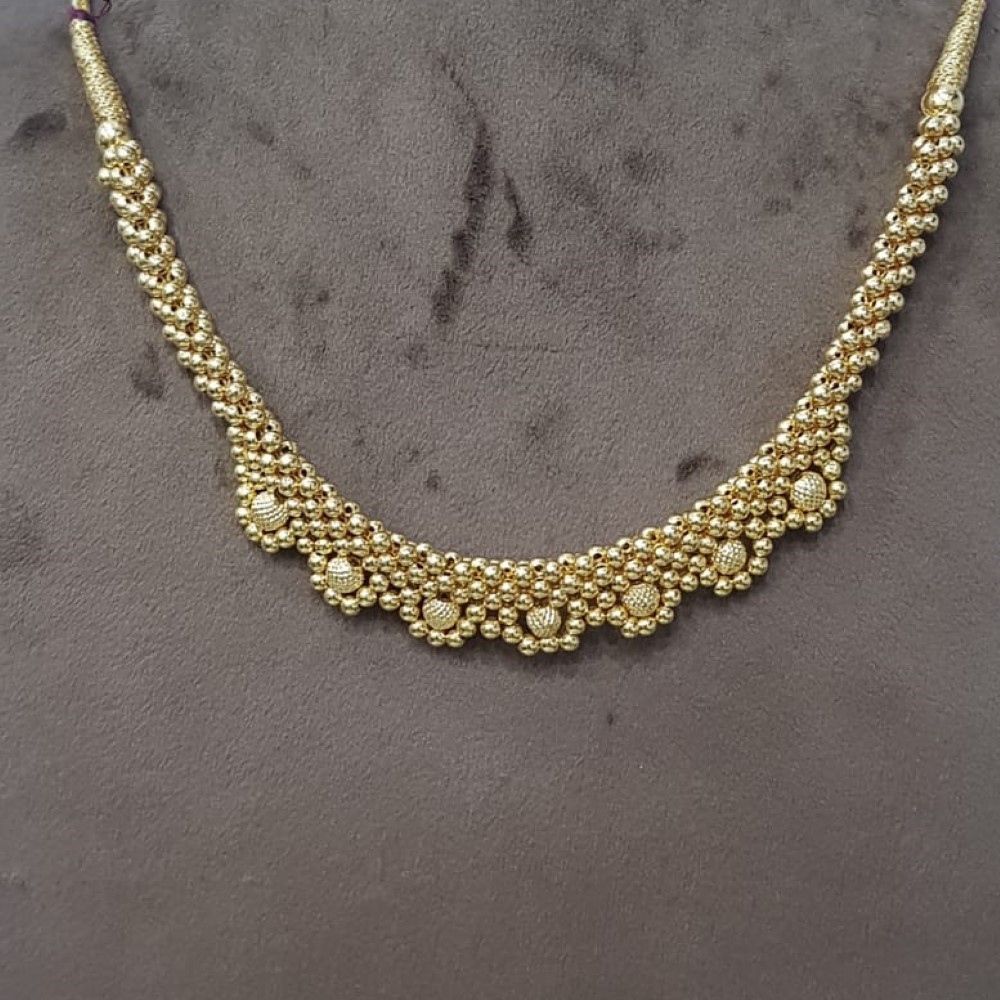 916 Gold Plain Cocktail Handmade Necklace SJJGN25