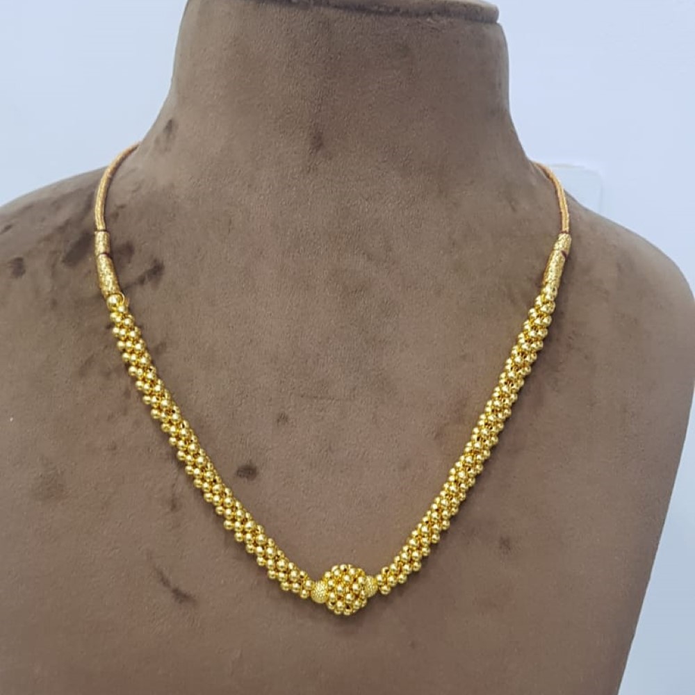916 Gold Plain Divine Handmade Necklace SJJGN22