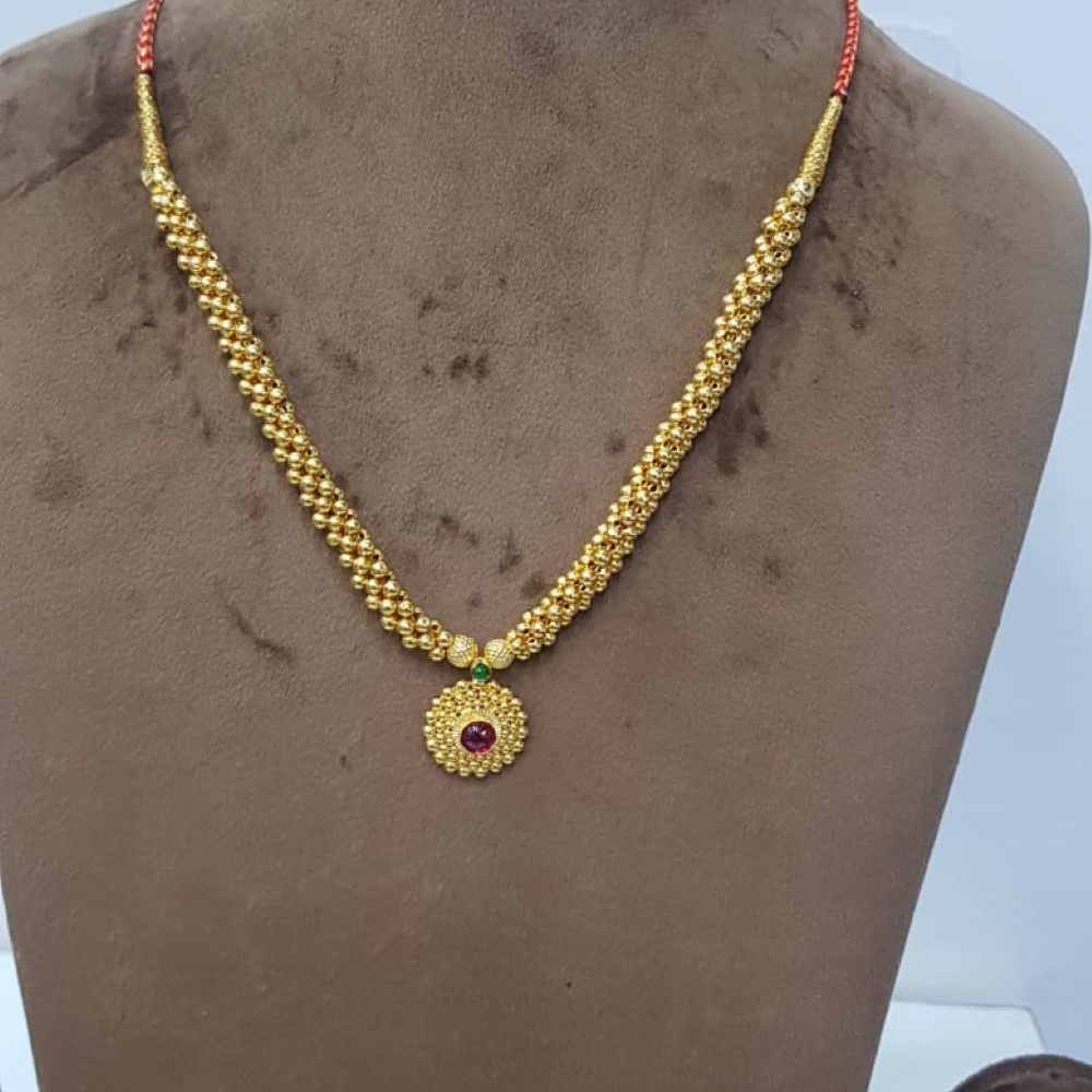 916 Gold Plain Enduring Handmade Necklace SJJGN21