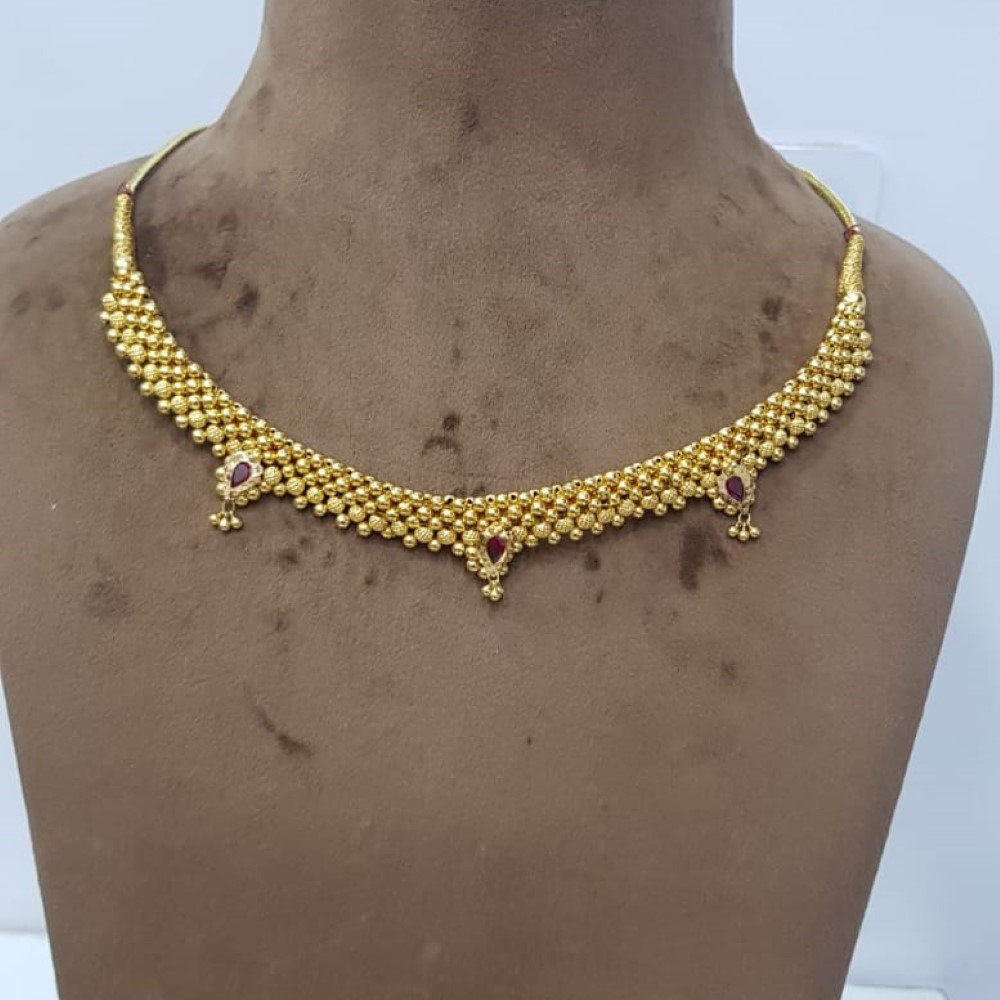 916 Gold Plain Grand Handmade Necklace SJJGN20