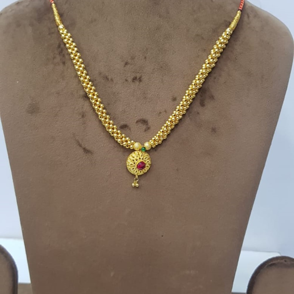916 Gold Plain Gorgeous Handmade Necklace SJJGN18