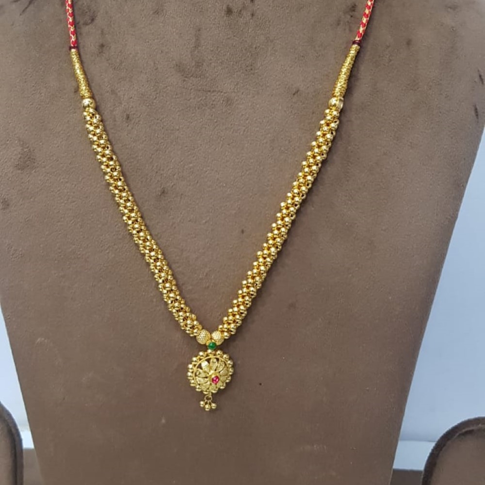 916 Gold Plain Classy Traditional Necklace SJJGN12