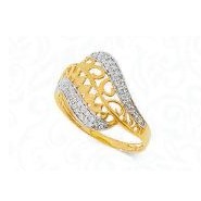 22K Yellow Gold Diamond CZ Ring