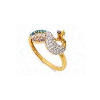 22KT Yellow Gold Ladies Designer CZ Ring